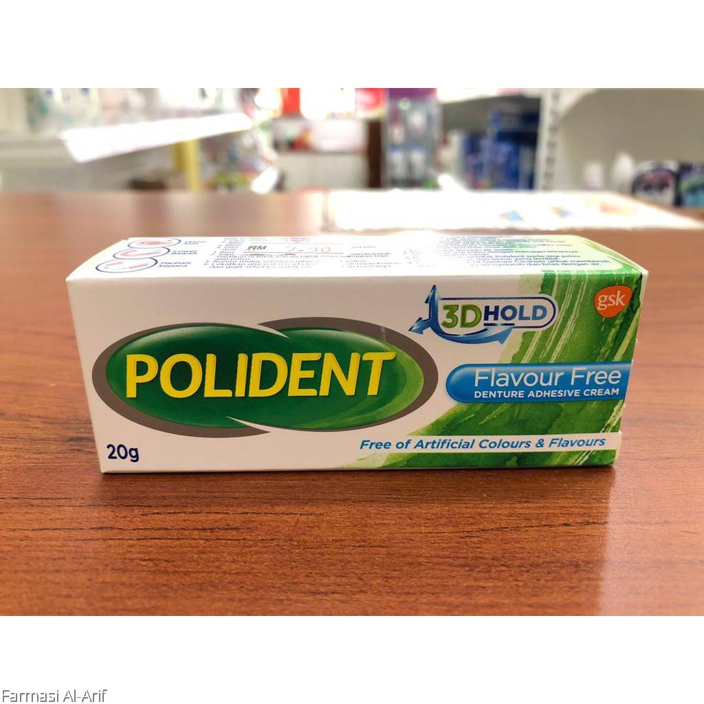 Polident Denture Adhesive Cream 3D Hold FLAVOUR FREE/FRESH MINT (20g/60g)