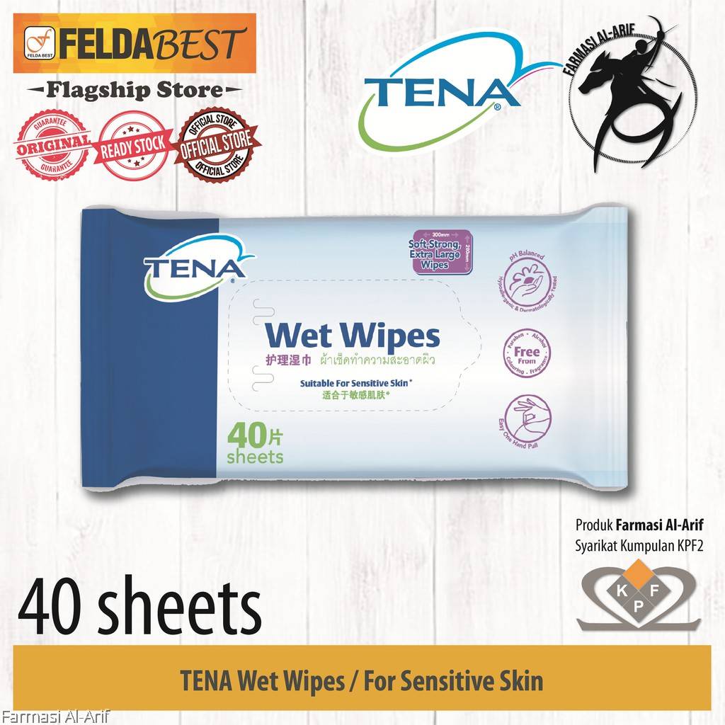 Tena Wet Wipes 40 pcs (New Packaging)