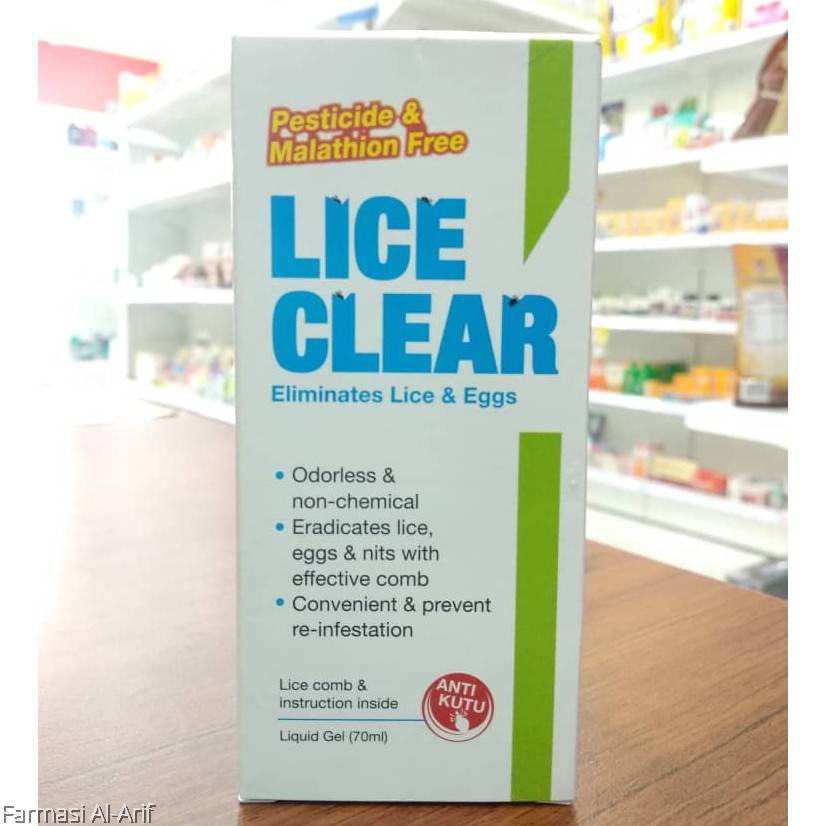 LICE CLEAR Liquid Gel 70ml Free Comb (Ubat Kutu)
