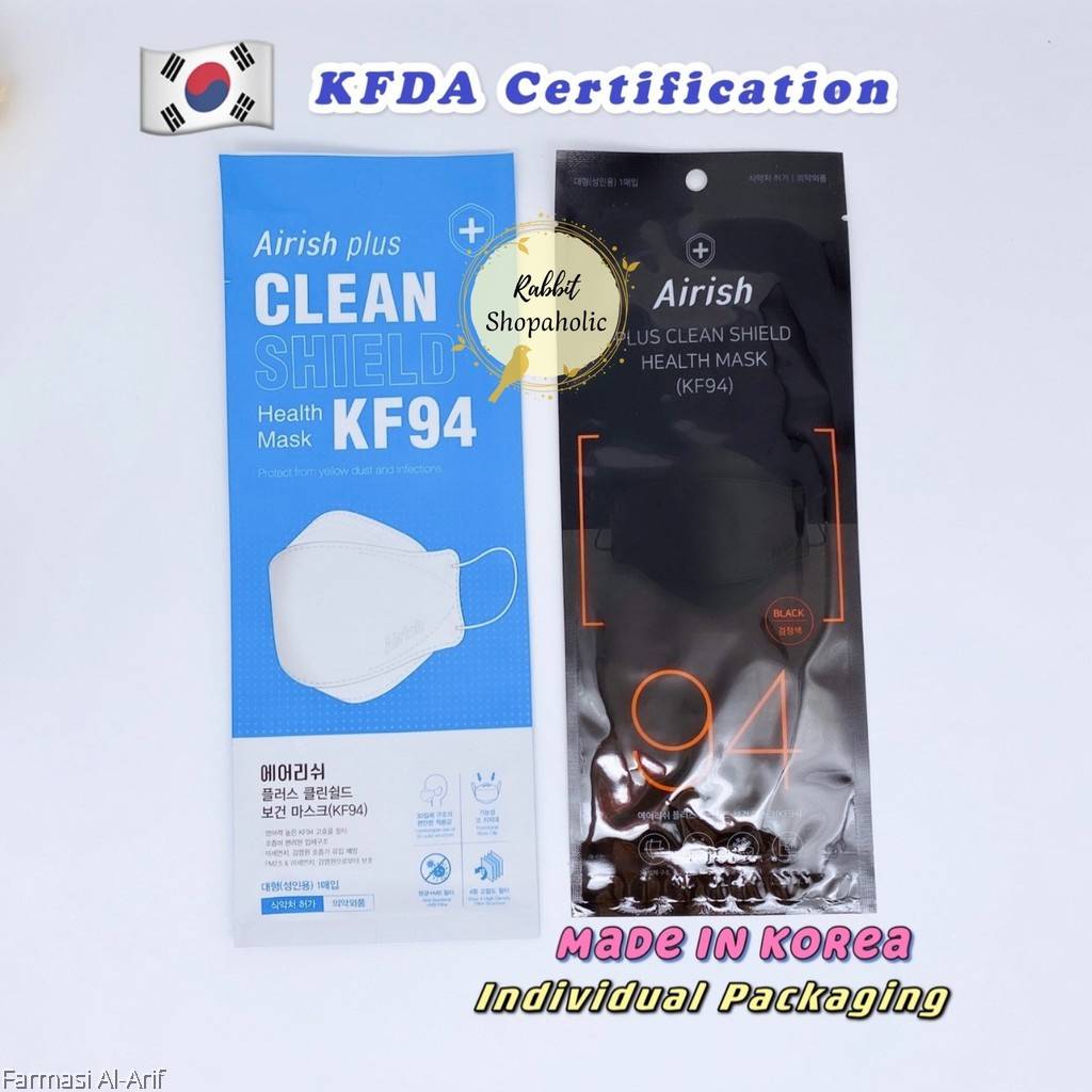 AIRISH PLUS CLEAN SHIELD KF94 **KOREA HEALTH FACE MASK (4PLY)**