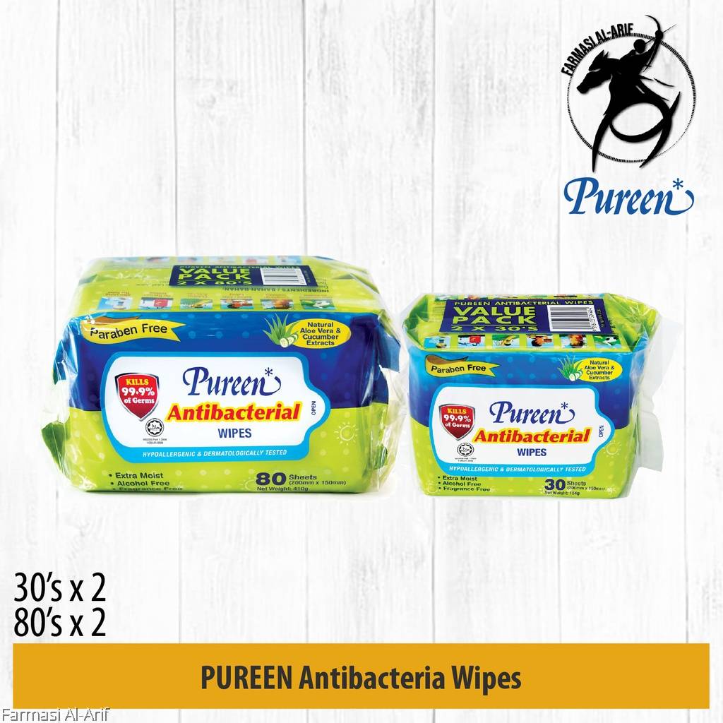 PUREEN Antibacteria Wipes (30's x2 / 80's x2)