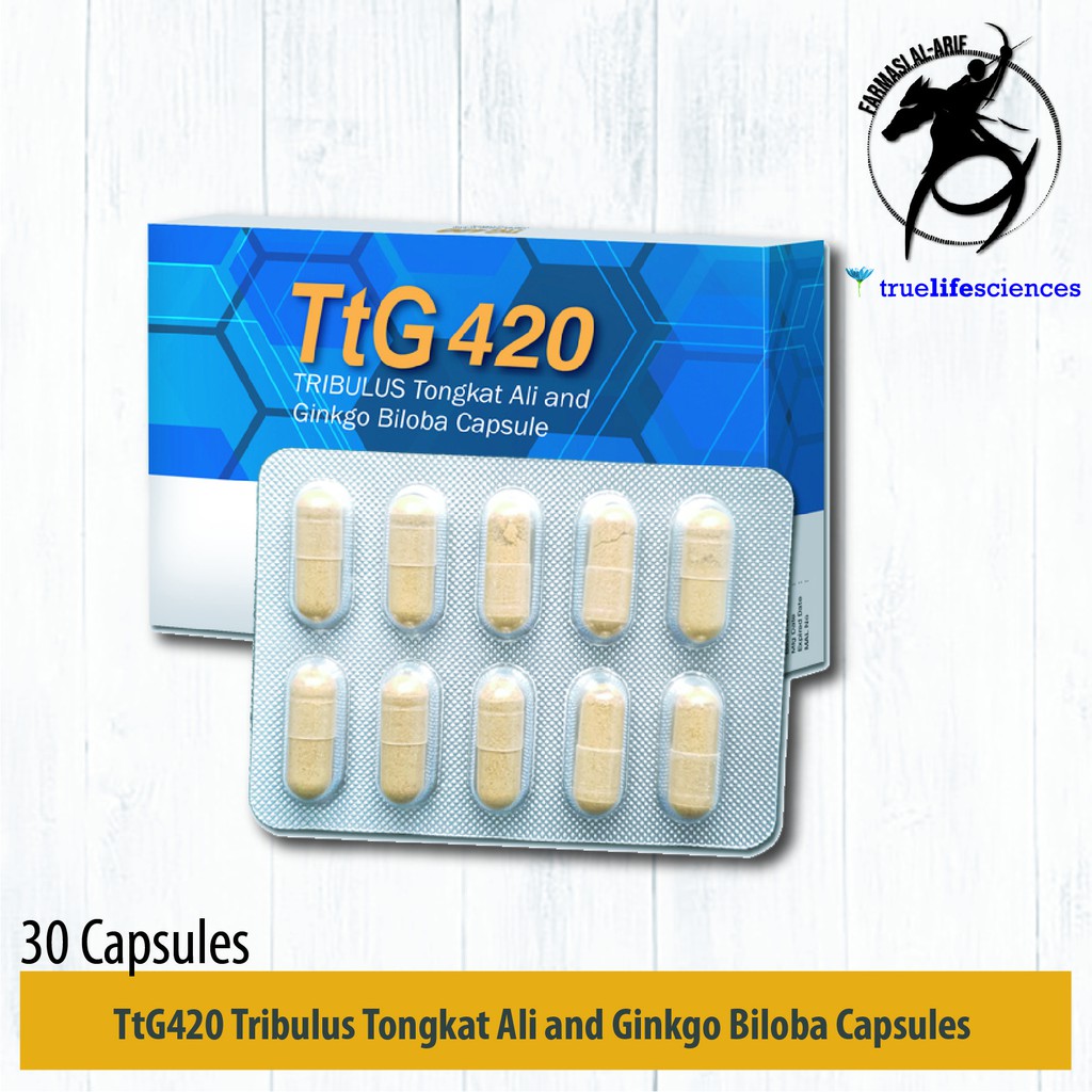TtG420 Tribulus Tongkat Ali and Ginkgo Biloba Capsules 30's